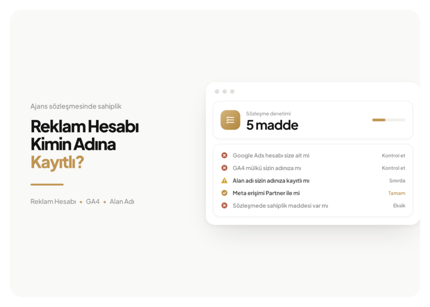 Mayata Vision kapak görseli — Reklam Hesabı Kimin Adına Kayıtlı?: 5 maddelik denetim listesi, 1 madde geçmiş